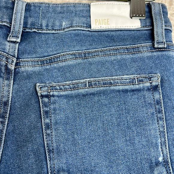 NWOT Paige Womens Verdugo Ankle Ripped Raw Hem Skinny Denim Jeans Blue SIZE 26 - Picture 8 of 11